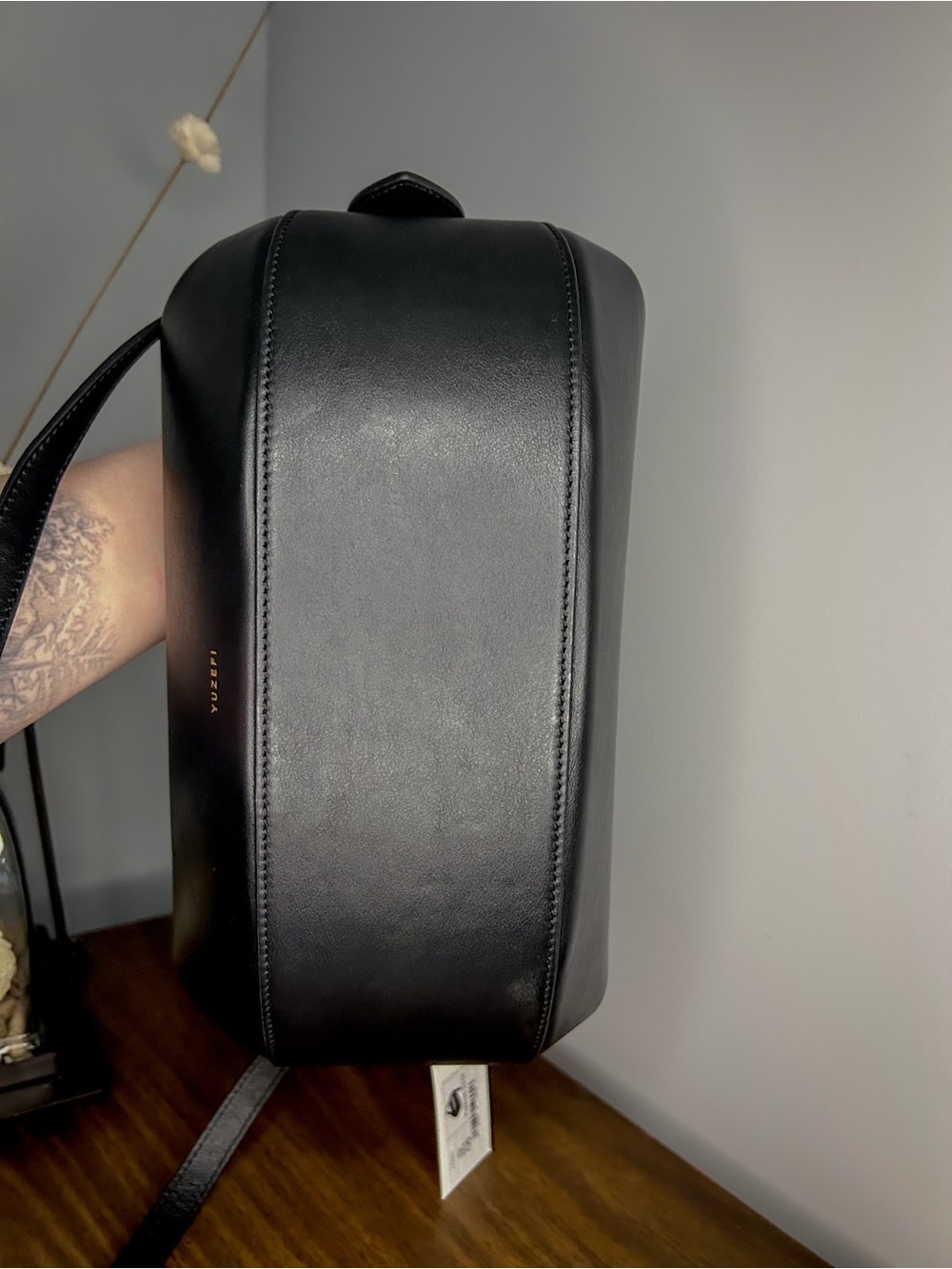 Yuzefi NWT Loaf Black Leather Top Handle Crossbody Bag Made in Spain - Picture 7 of 15